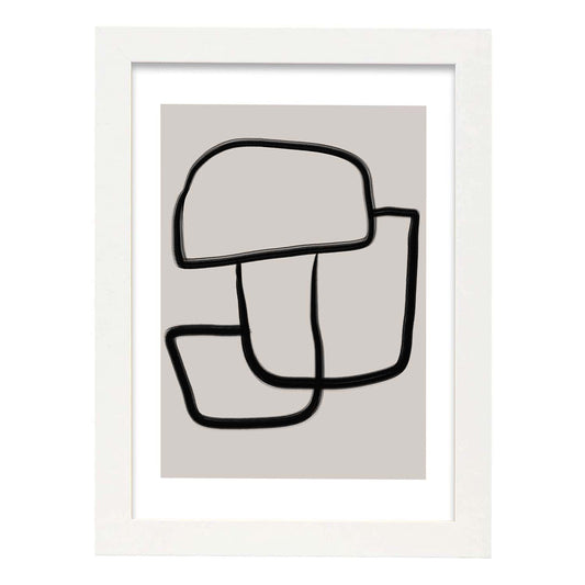 Lamina artistica decorativa con ilustración de Moderno Linea 16 estilo Abstracto-Artwork-Nacnic-A4-Marco Blanco-Nacnic Estudio SL