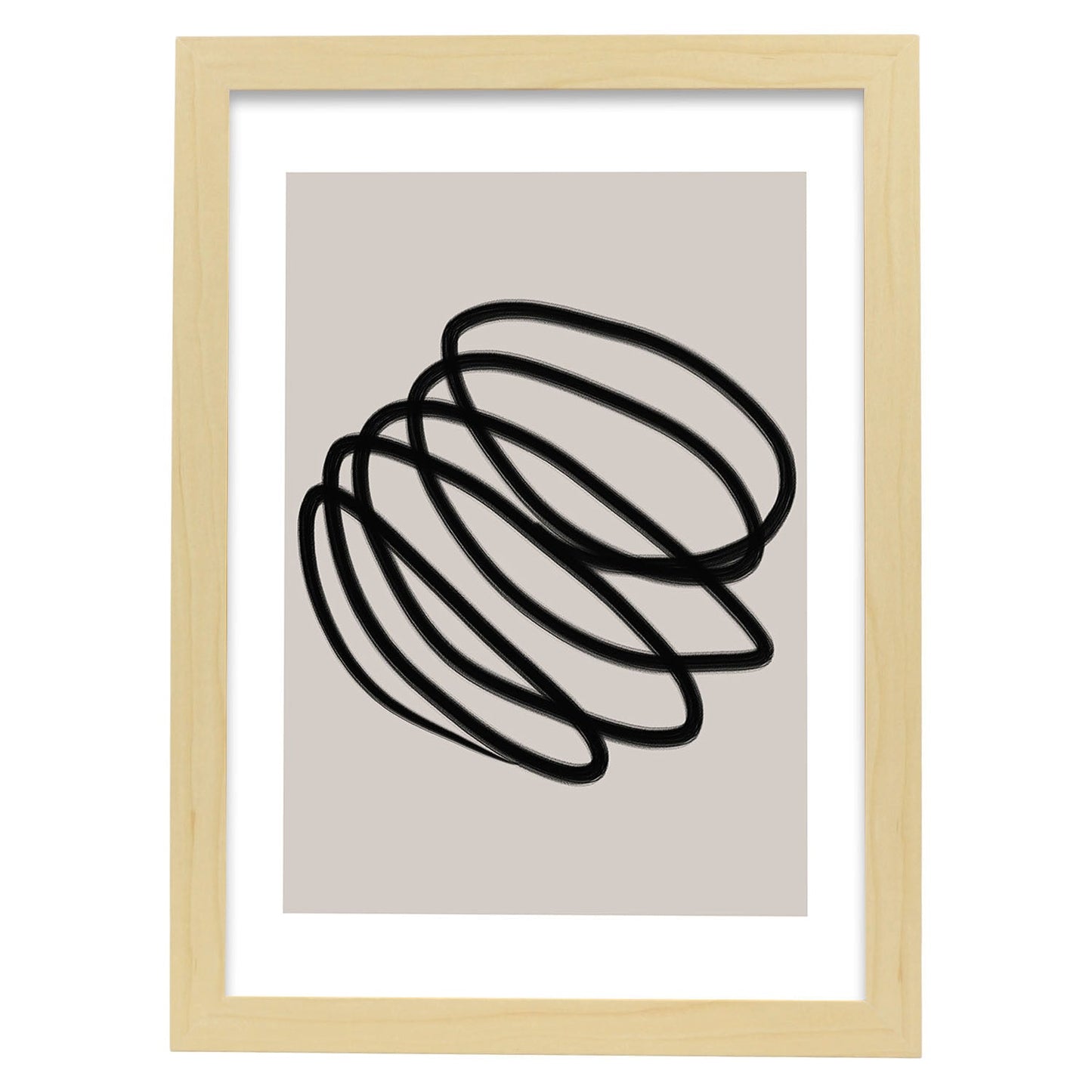 Lamina artistica decorativa con ilustración de Moderno Linea 17 estilo Abstracto-Artwork-Nacnic-A3-Marco Madera clara-Nacnic Estudio SL