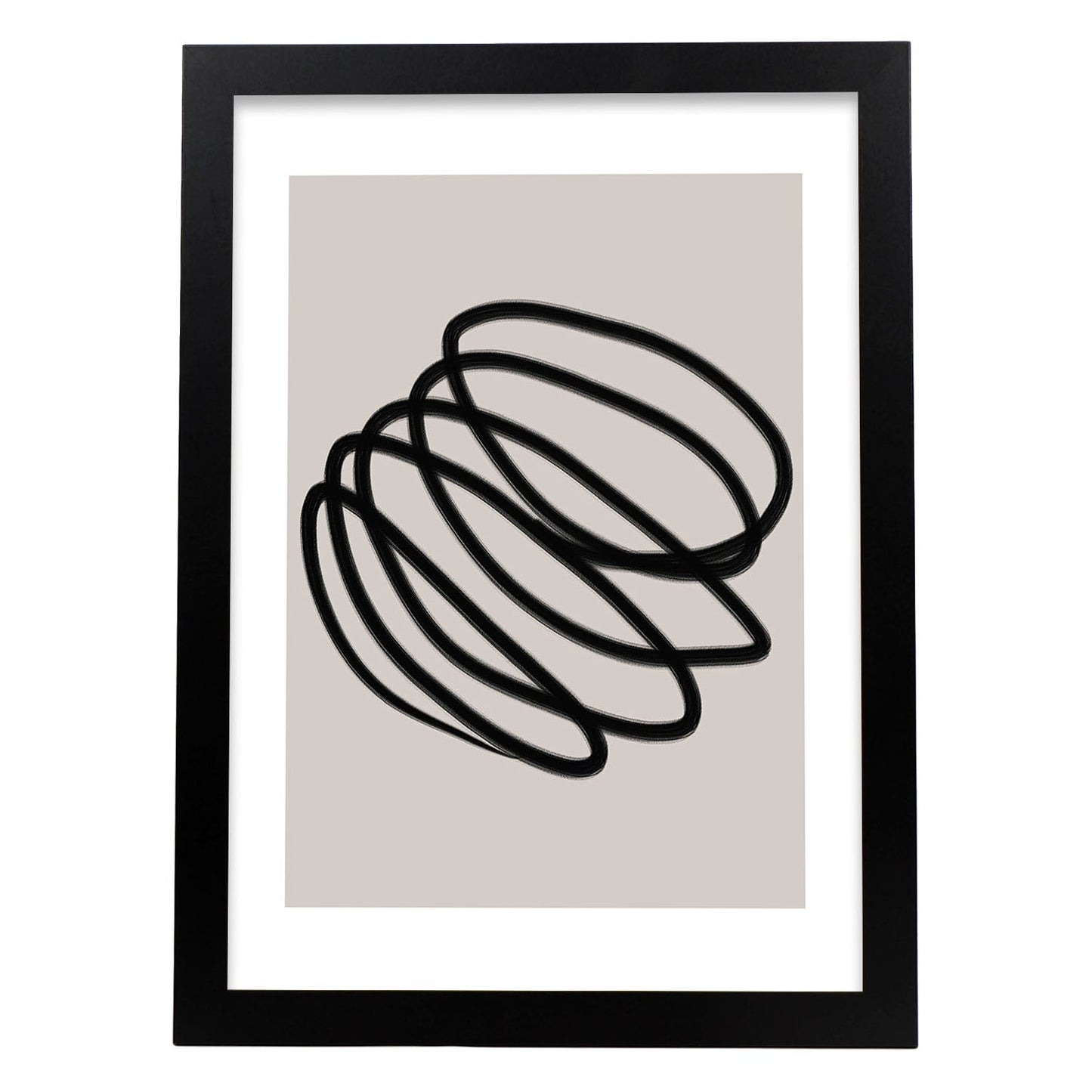 Lamina artistica decorativa con ilustración de Moderno Linea 17 estilo Abstracto-Artwork-Nacnic-A4-Marco Negro-Nacnic Estudio SL