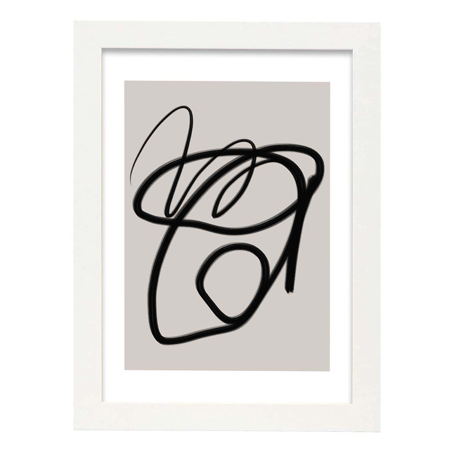 Lamina artistica decorativa con ilustración de Moderno Linea 18 estilo Abstracto-Artwork-Nacnic-A3-Marco Blanco-Nacnic Estudio SL
