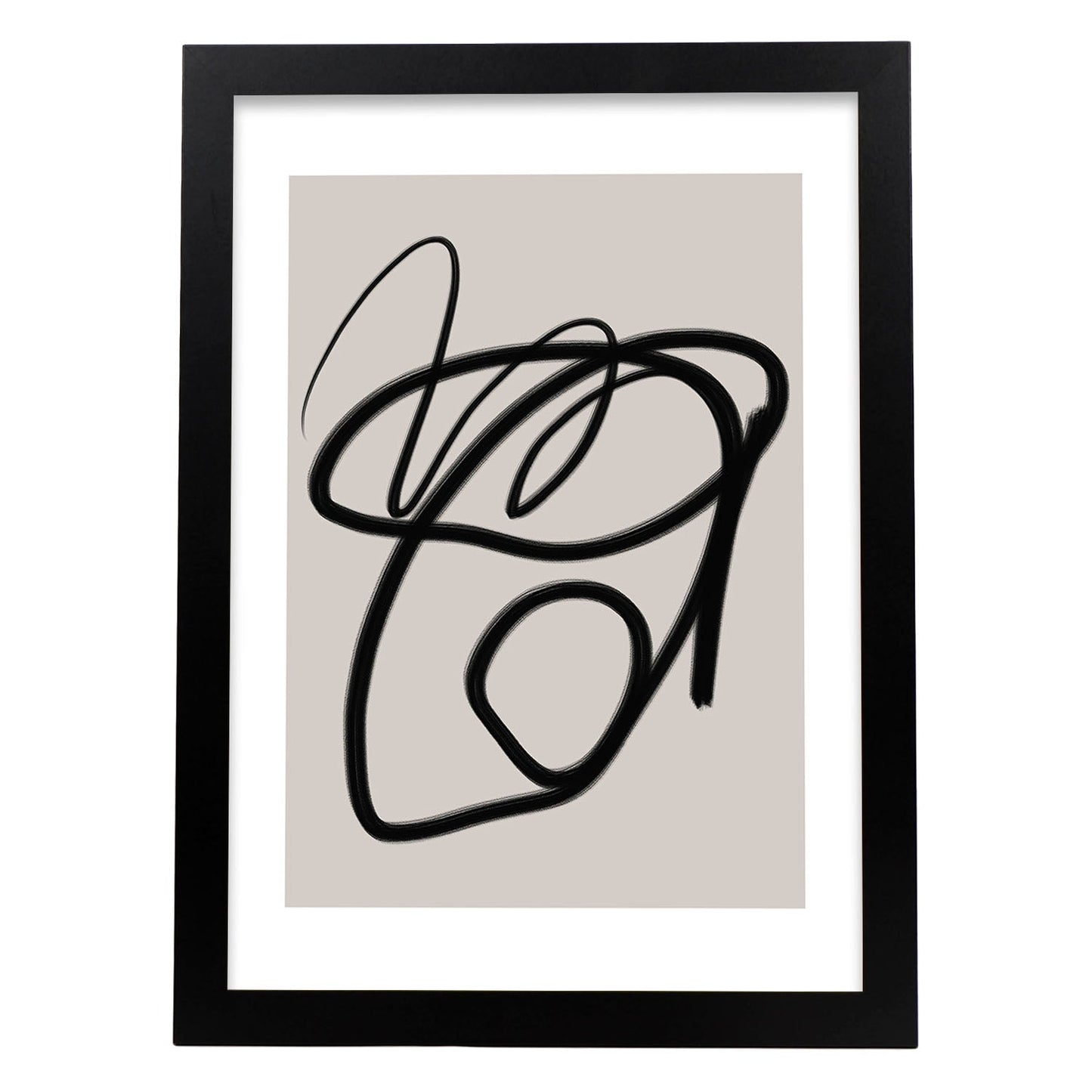 Lamina artistica decorativa con ilustración de Moderno Linea 18 estilo Abstracto-Artwork-Nacnic-A3-Marco Negro-Nacnic Estudio SL