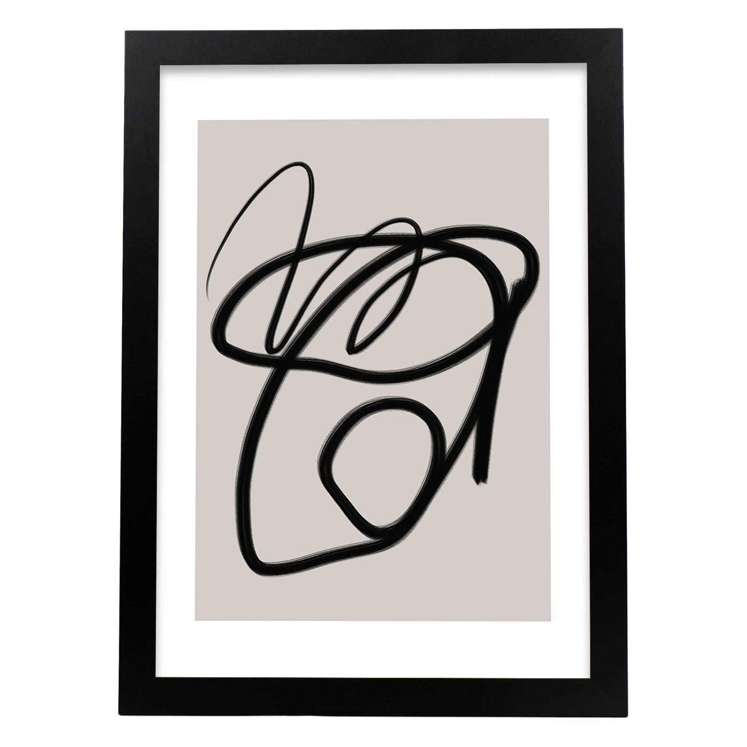 Lamina artistica decorativa con ilustración de Moderno Linea 18 estilo Abstracto-Artwork-Nacnic-A3-Marco Negro-Nacnic Estudio SL