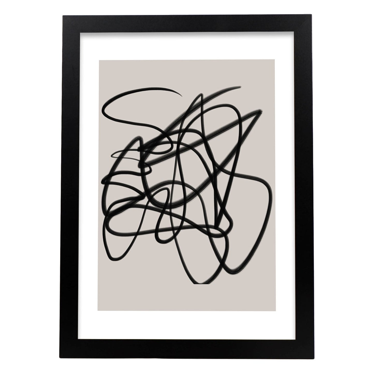 Lamina artistica decorativa con ilustración de Moderno Linea 19 estilo Abstracto-Artwork-Nacnic-A3-Marco Negro-Nacnic Estudio SL