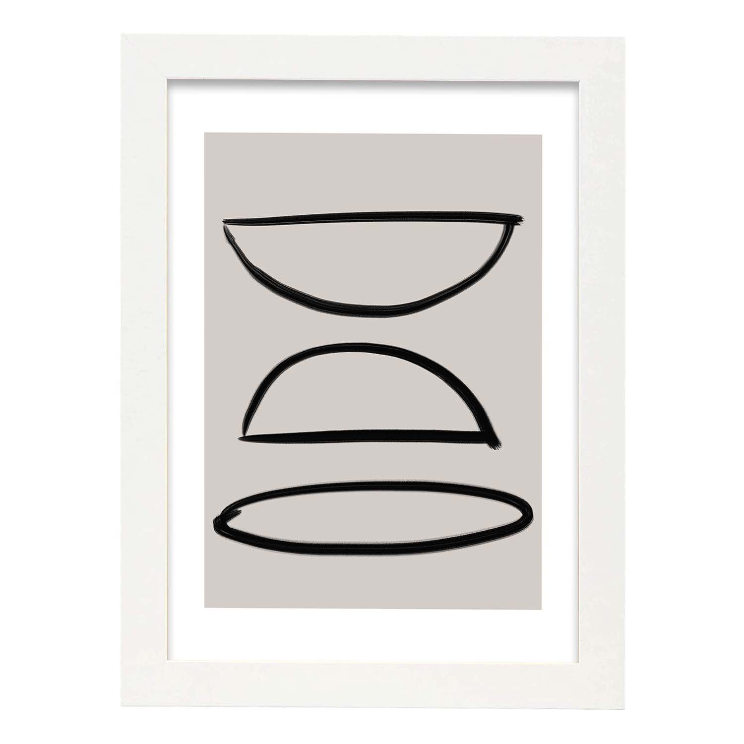 Lamina artistica decorativa con ilustración de Moderno Linea 20 estilo Abstracto-Artwork-Nacnic-A3-Marco Blanco-Nacnic Estudio SL