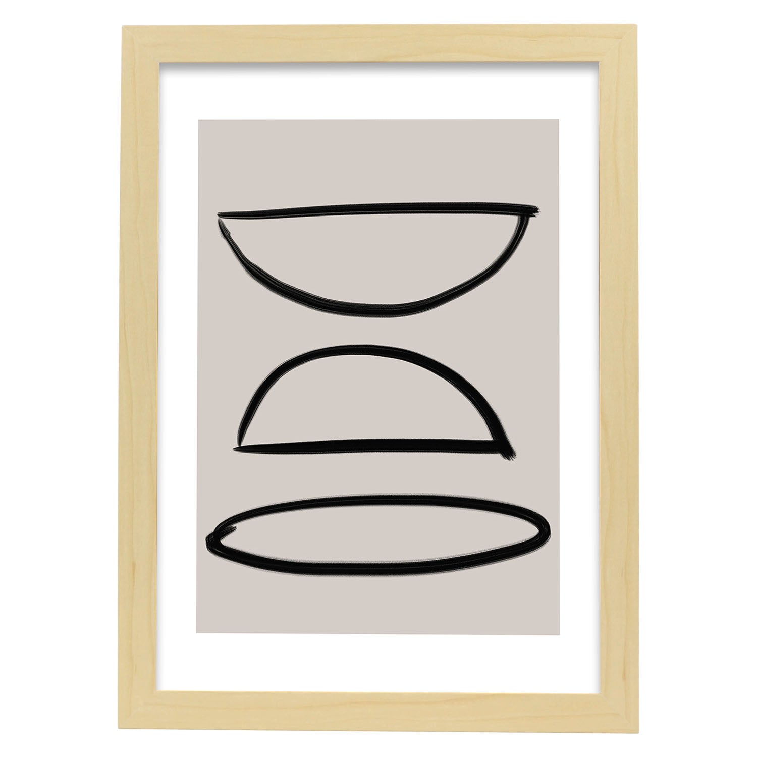 Lamina artistica decorativa con ilustración de Moderno Linea 20 estilo Abstracto-Artwork-Nacnic-A3-Marco Madera clara-Nacnic Estudio SL