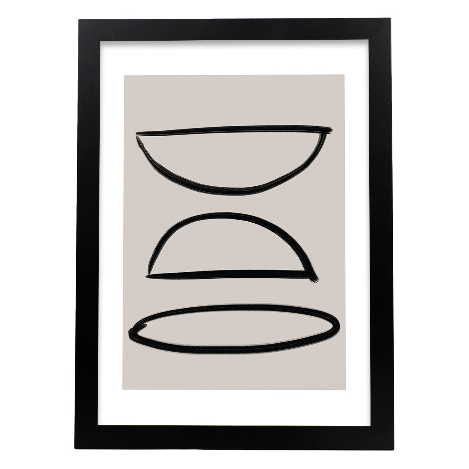 Lamina artistica decorativa con ilustración de Moderno Linea 20 estilo Abstracto-Artwork-Nacnic-A3-Marco Negro-Nacnic Estudio SL