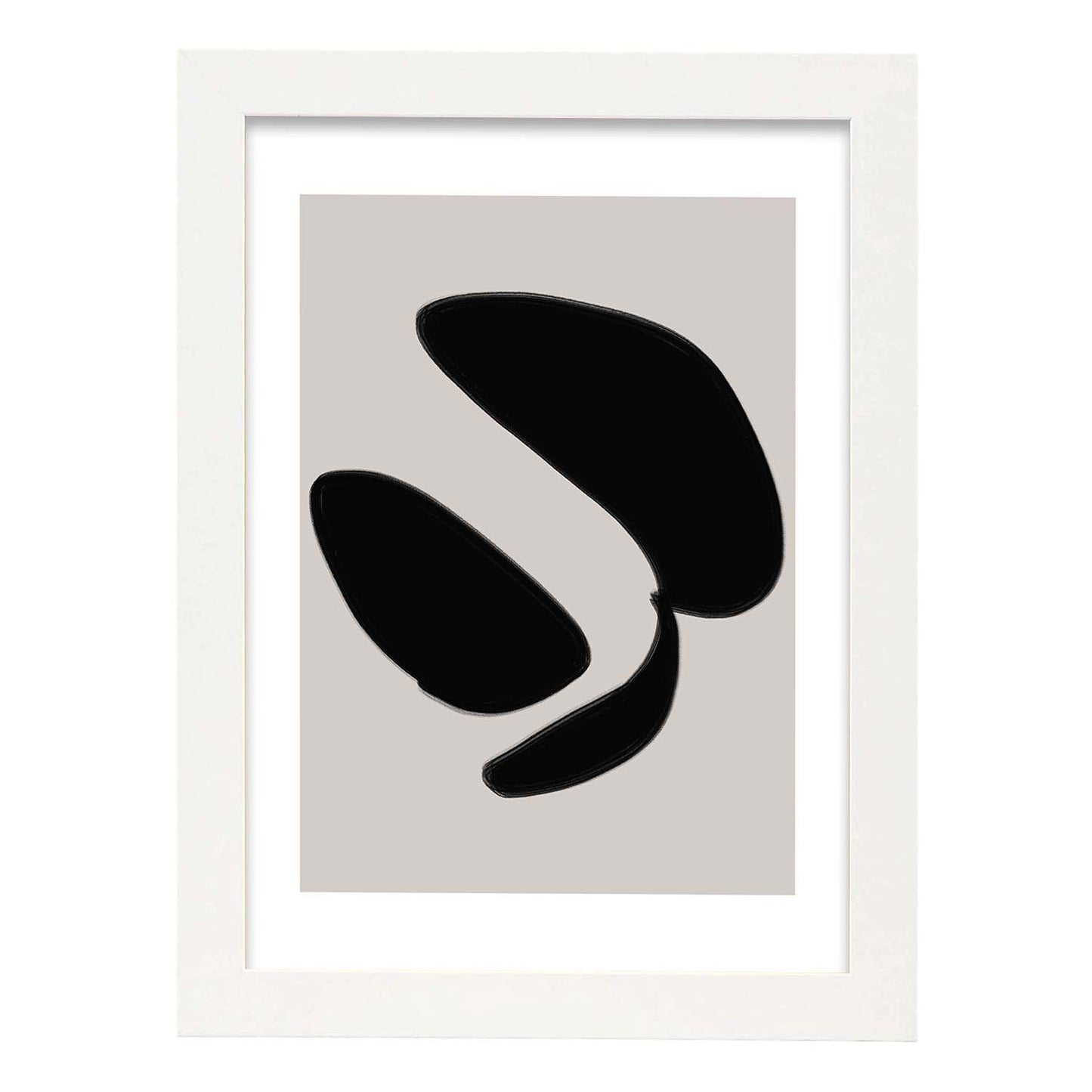 Lamina artistica decorativa con ilustración de Moderno Negro 01 estilo Abstracto-Artwork-Nacnic-A3-Marco Blanco-Nacnic Estudio SL