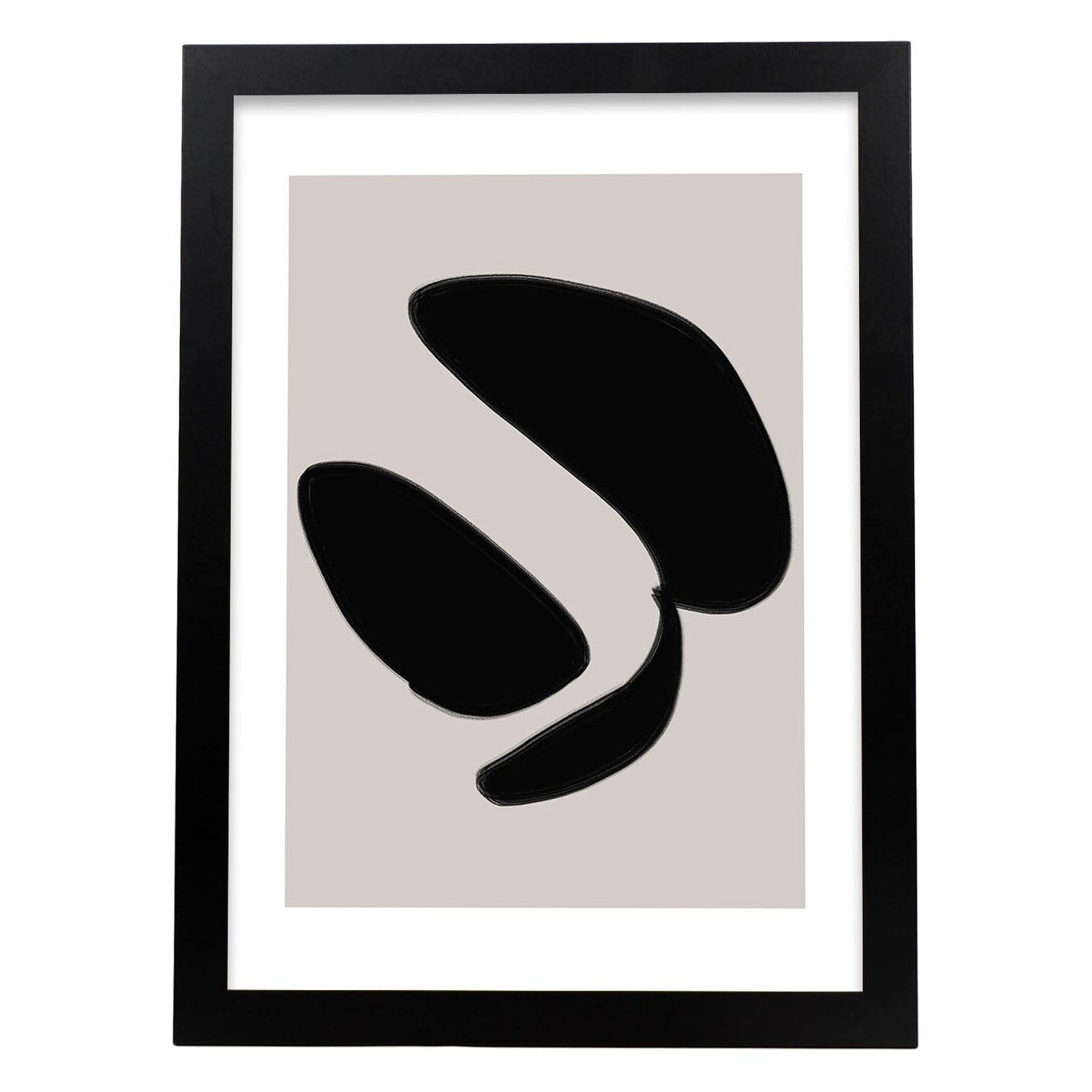 Lamina artistica decorativa con ilustración de Moderno Negro 01 estilo Abstracto-Artwork-Nacnic-A3-Marco Negro-Nacnic Estudio SL