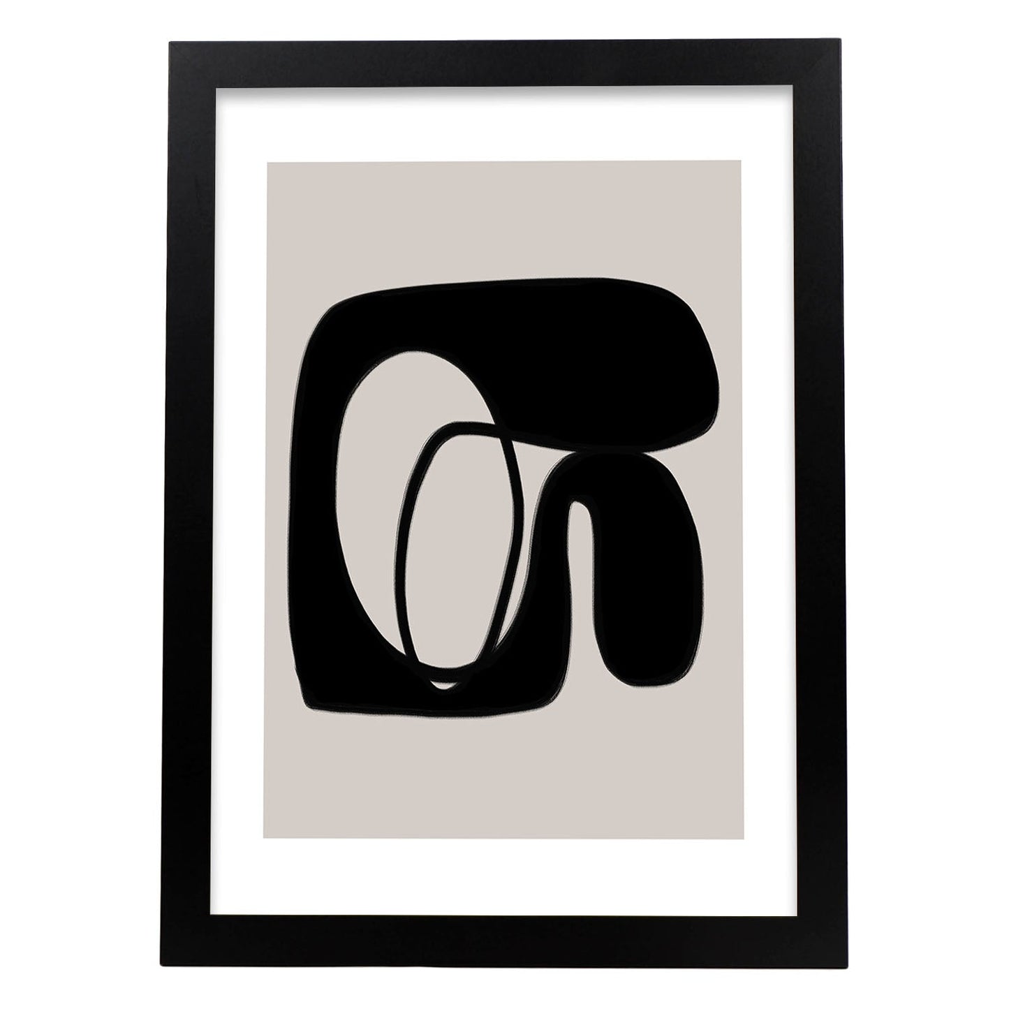 Lamina artistica decorativa con ilustración de Moderno Negro 02 estilo Abstracto-Artwork-Nacnic-A4-Marco Negro-Nacnic Estudio SL