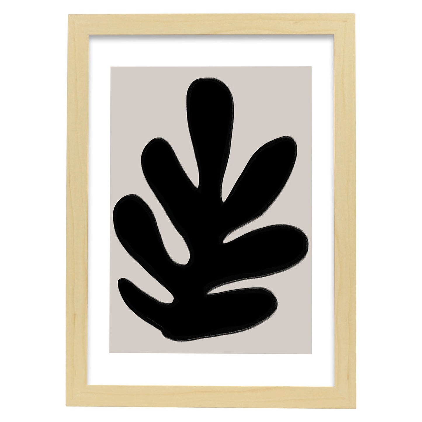 Lamina artistica decorativa con ilustración de Moderno Negro 03 estilo Abstracto-Artwork-Nacnic-A3-Marco Madera clara-Nacnic Estudio SL