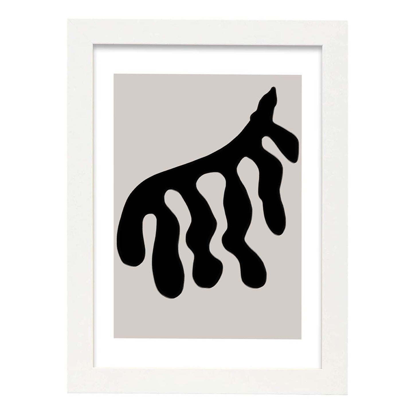 Lamina artistica decorativa con ilustración de Moderno Negro 04 estilo Abstracto-Artwork-Nacnic-A3-Marco Blanco-Nacnic Estudio SL
