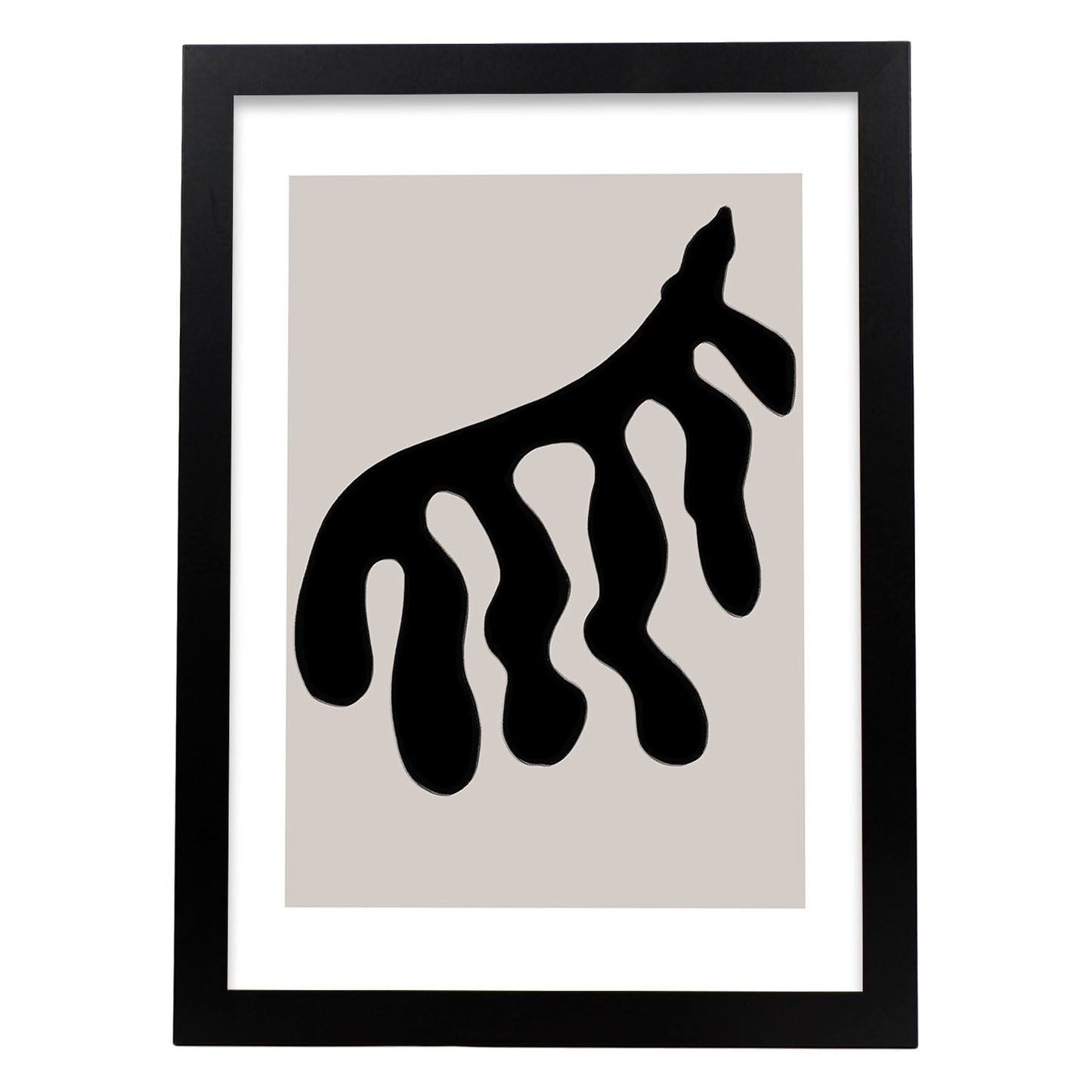 Lamina artistica decorativa con ilustración de Moderno Negro 04 estilo Abstracto-Artwork-Nacnic-A3-Marco Negro-Nacnic Estudio SL