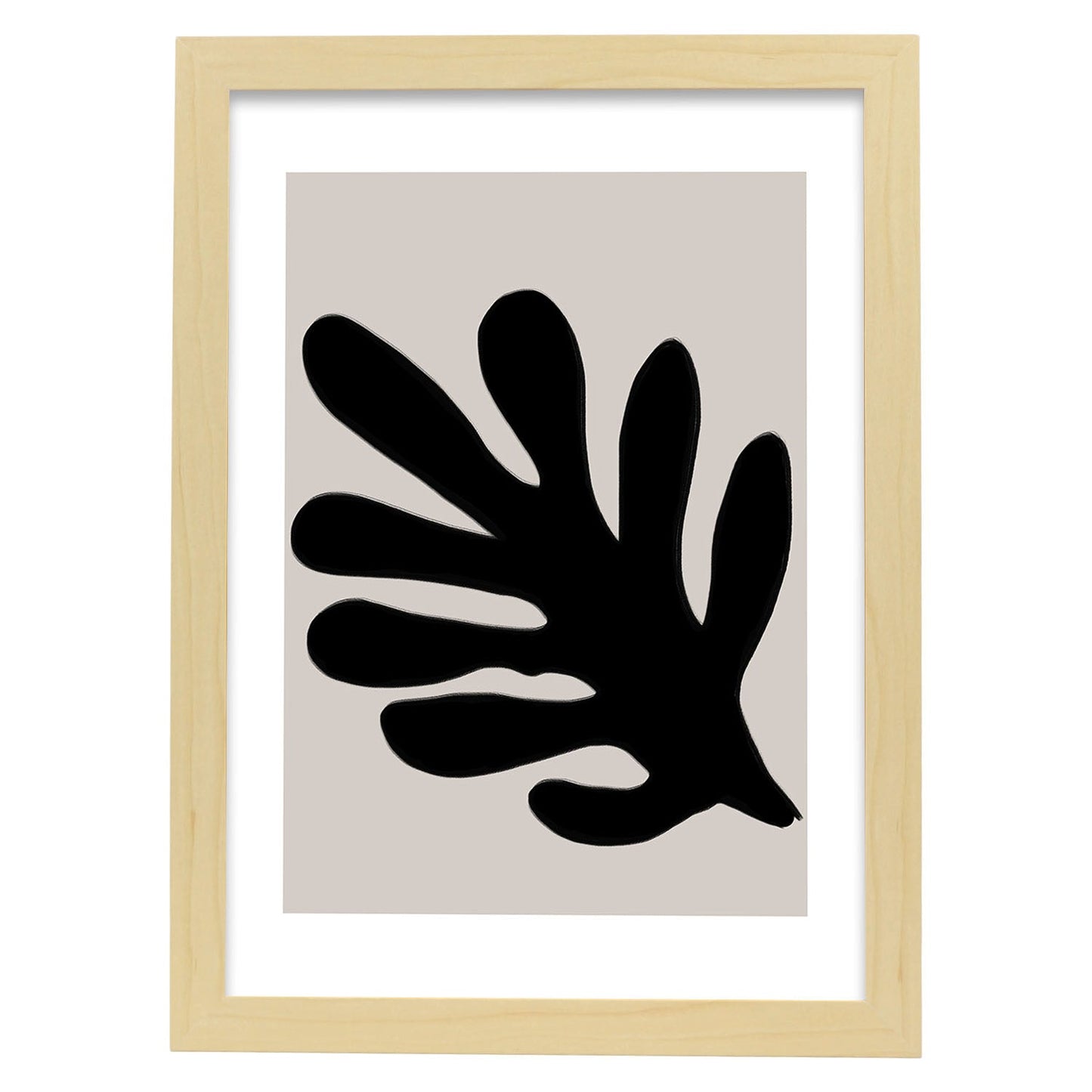 Lamina artistica decorativa con ilustración de Moderno Negro 05 estilo Abstracto-Artwork-Nacnic-A3-Marco Madera clara-Nacnic Estudio SL