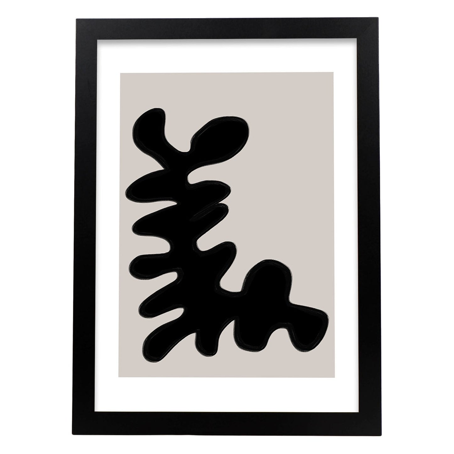 Lamina artistica decorativa con ilustración de Moderno Negro 06 estilo Abstracto-Artwork-Nacnic-A3-Marco Negro-Nacnic Estudio SL