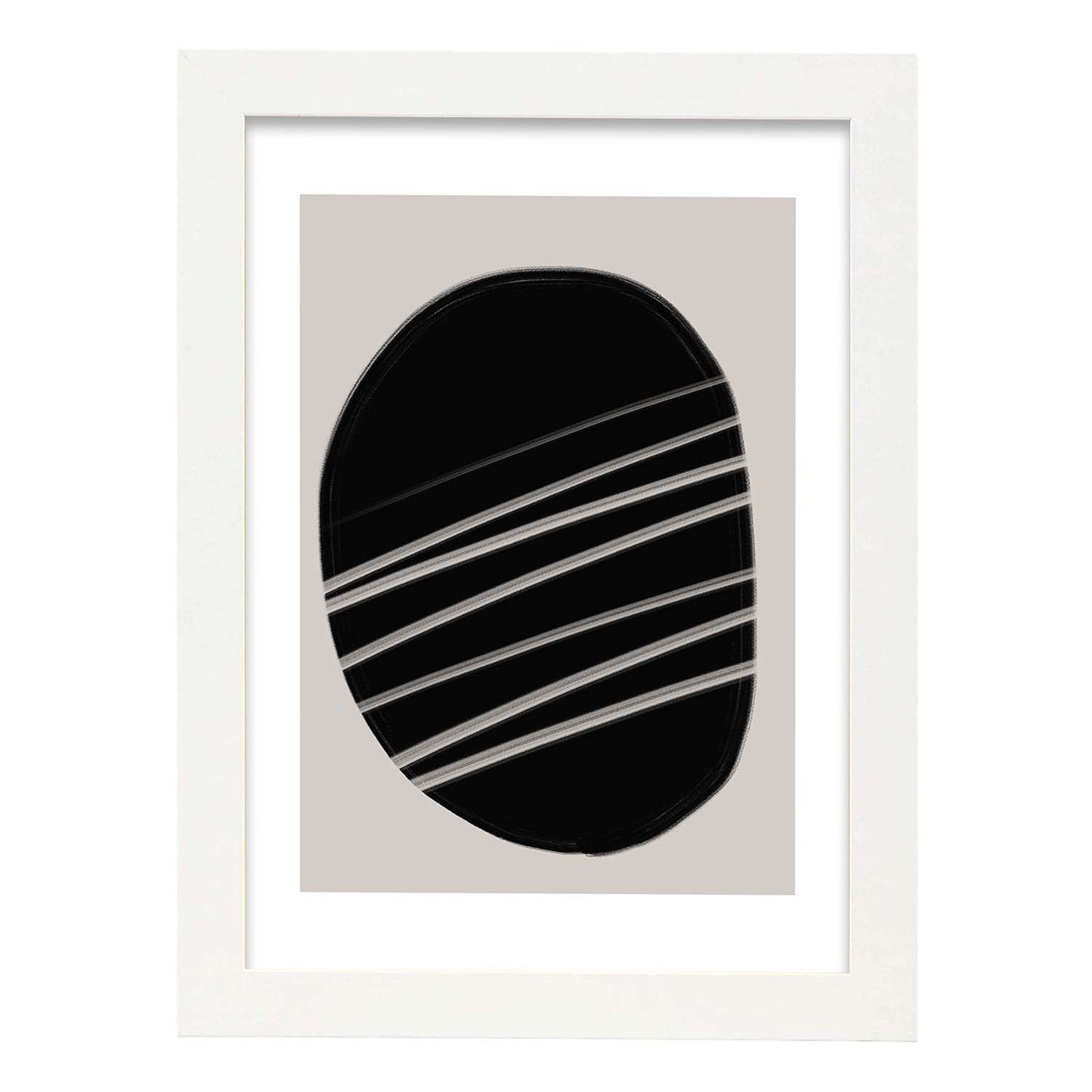 Lamina artistica decorativa con ilustración de Moderno Negro 09 estilo Abstracto-Artwork-Nacnic-A3-Marco Blanco-Nacnic Estudio SL