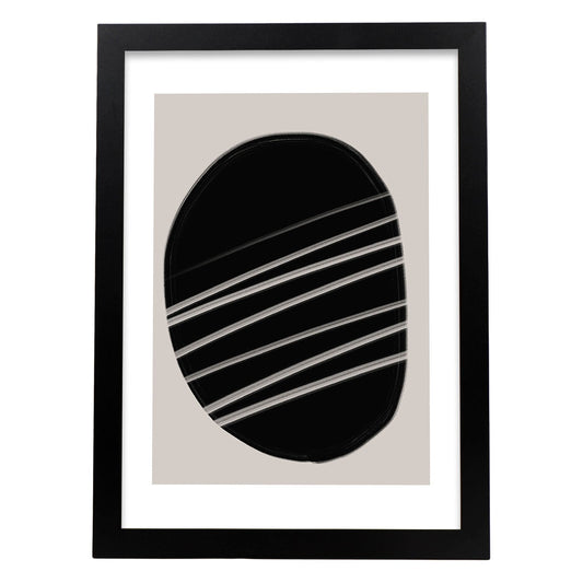 Lamina artistica decorativa con ilustración de Moderno Negro 09 estilo Abstracto-Artwork-Nacnic-A4-Marco Negro-Nacnic Estudio SL