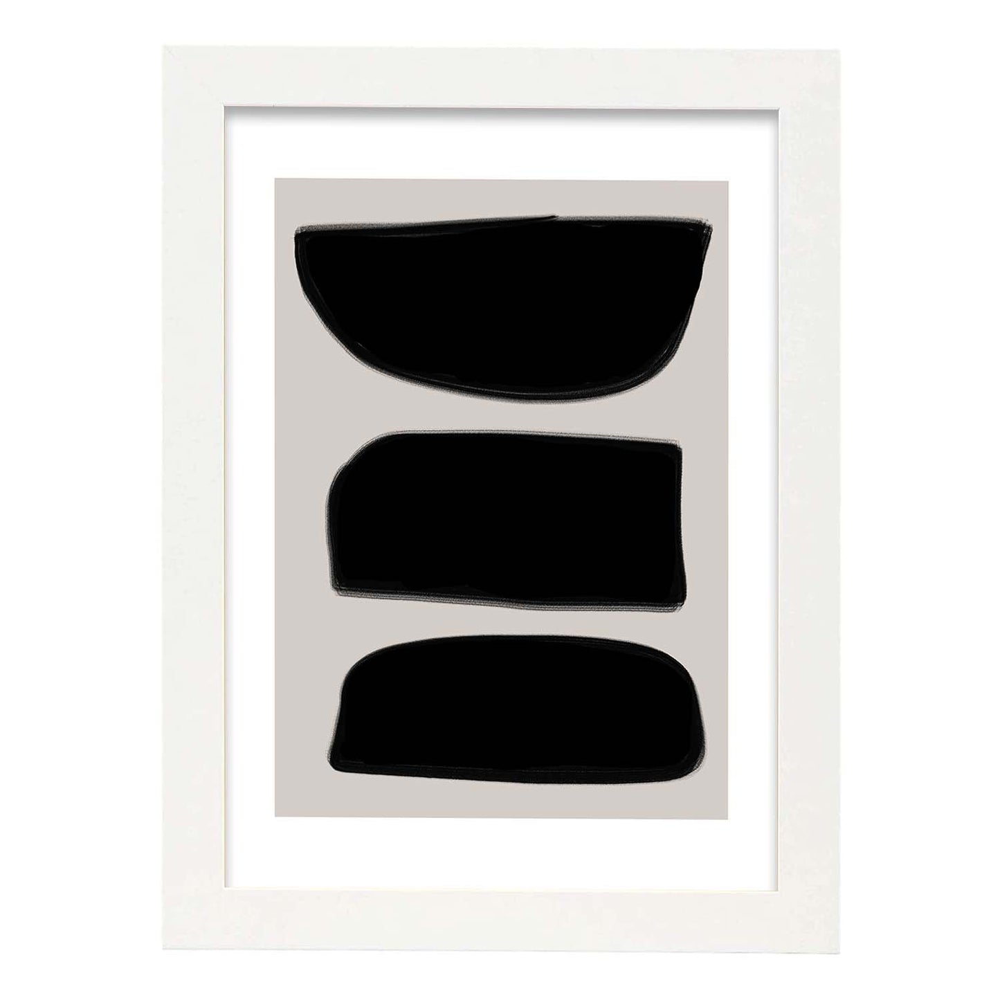 Lamina artistica decorativa con ilustración de Moderno Negro 10 estilo Abstracto-Artwork-Nacnic-A3-Marco Blanco-Nacnic Estudio SL