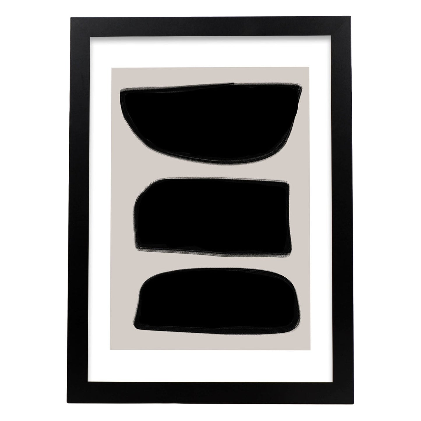 Lamina artistica decorativa con ilustración de Moderno Negro 10 estilo Abstracto-Artwork-Nacnic-A4-Marco Negro-Nacnic Estudio SL