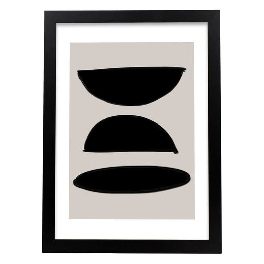 Lamina artistica decorativa con ilustración de Moderno Negro 11 estilo Abstracto-Artwork-Nacnic-A4-Marco Negro-Nacnic Estudio SL