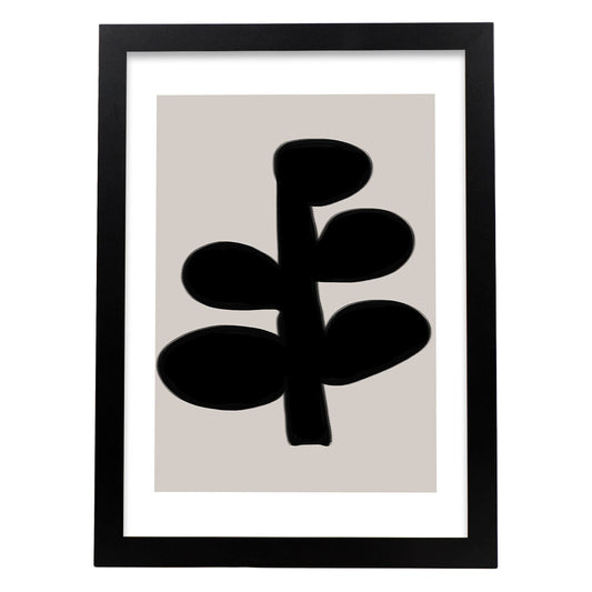 Lamina artistica decorativa con ilustración de Moderno Negro 13 estilo Abstracto-Artwork-Nacnic-A4-Marco Negro-Nacnic Estudio SL