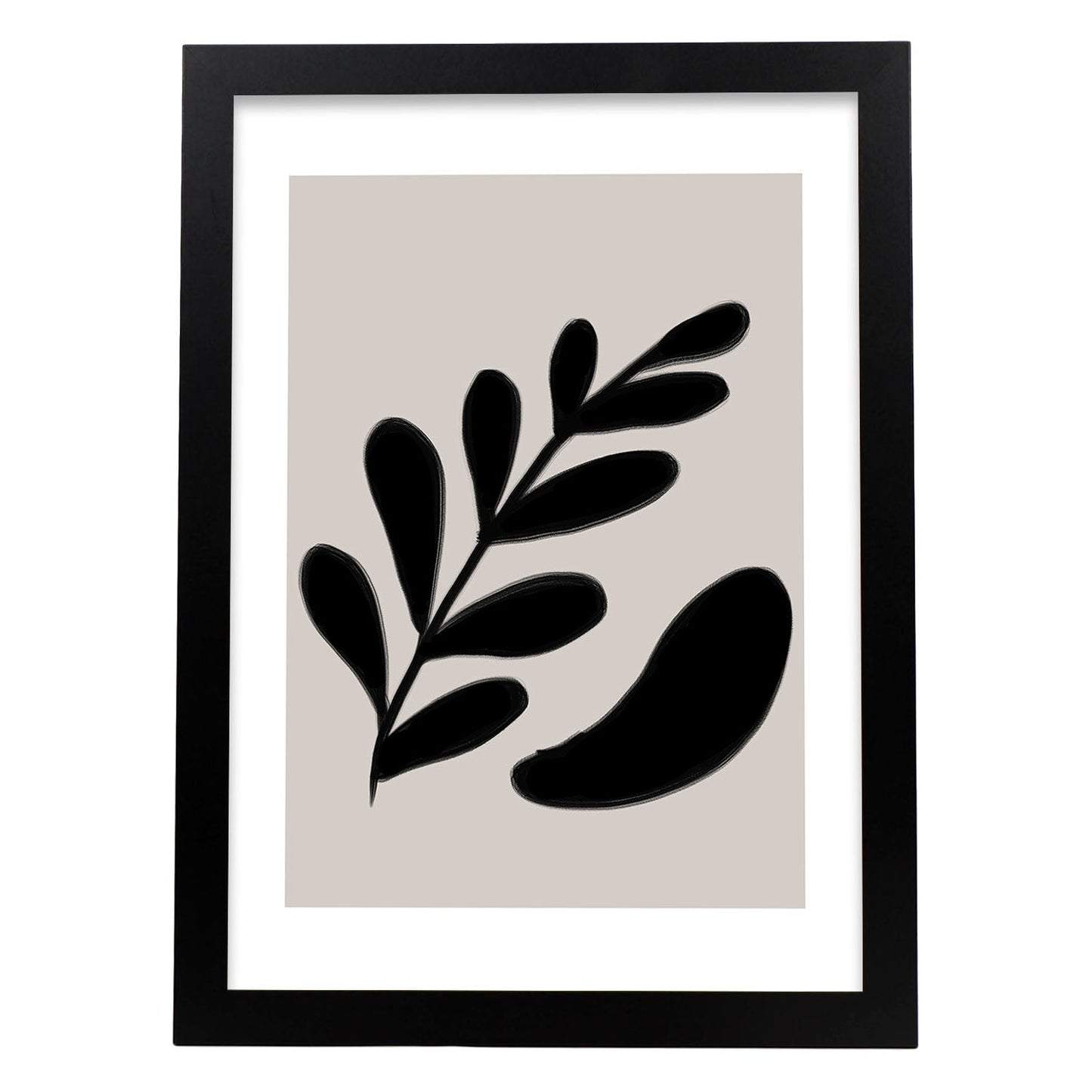 Lamina artistica decorativa con ilustración de Moderno Negro 14 estilo Abstracto-Artwork-Nacnic-A4-Marco Negro-Nacnic Estudio SL