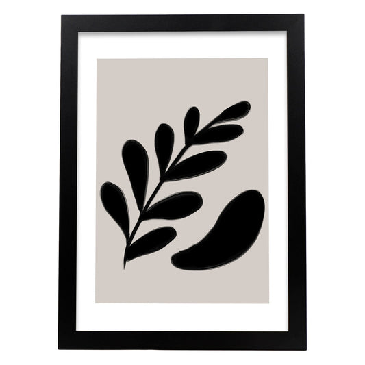Lamina artistica decorativa con ilustración de Moderno Negro 14 estilo Abstracto-Artwork-Nacnic-A4-Marco Negro-Nacnic Estudio SL
