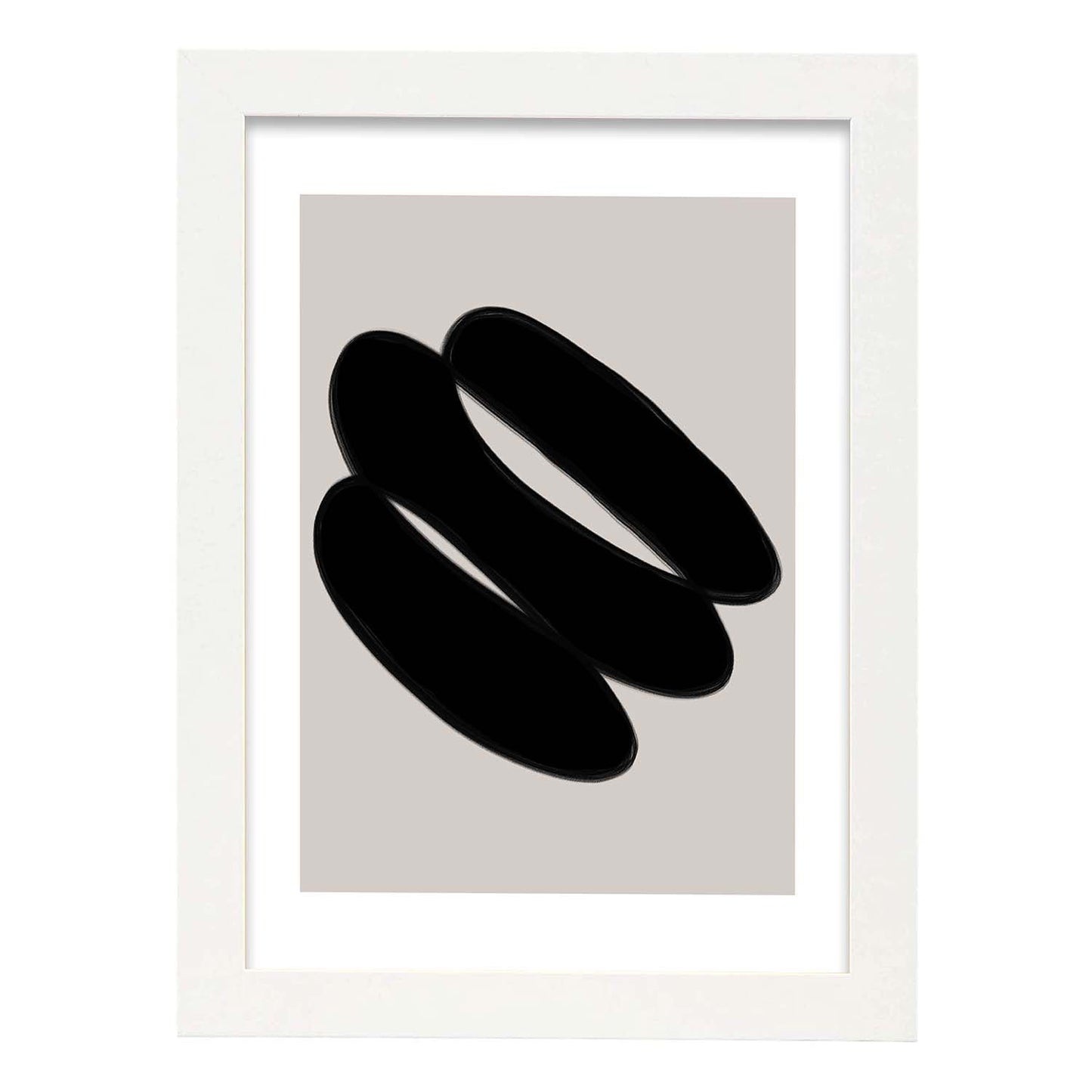 Lamina artistica decorativa con ilustración de Moderno Negro 19 estilo Abstracto-Artwork-Nacnic-A3-Marco Blanco-Nacnic Estudio SL
