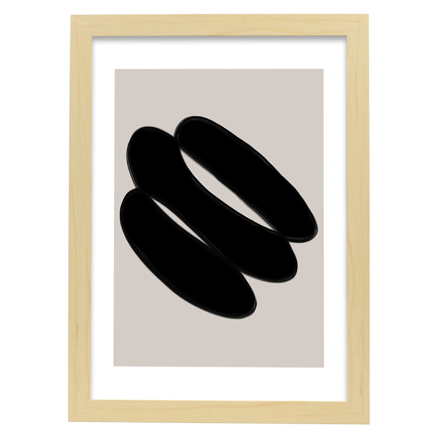 Lamina artistica decorativa con ilustración de Moderno Negro 19 estilo Abstracto-Artwork-Nacnic-A3-Marco Madera clara-Nacnic Estudio SL