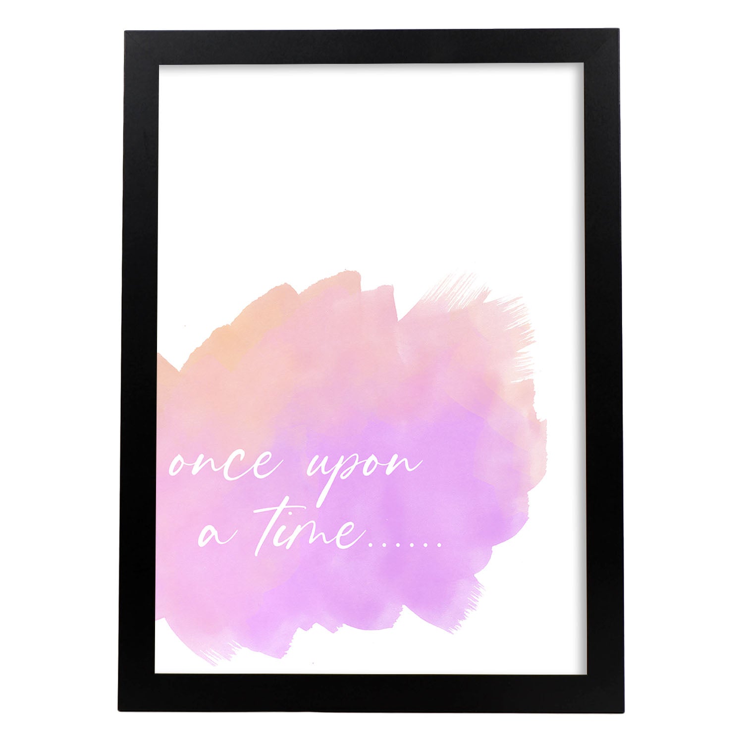 Lamina artistica decorativa con ilustración de nce upon a time estilo Mensaje inspiracional-Artwork-Nacnic-A3-Marco Negro-Nacnic Estudio SL