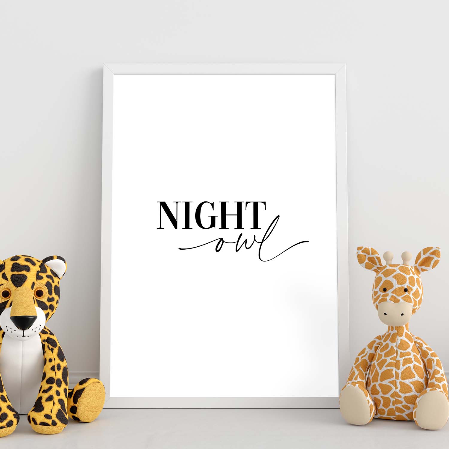 Lamina artistica decorativa con ilustración de night owl estilo Mensaje inspiracional-Artwork-Nacnic-Nacnic Estudio SL