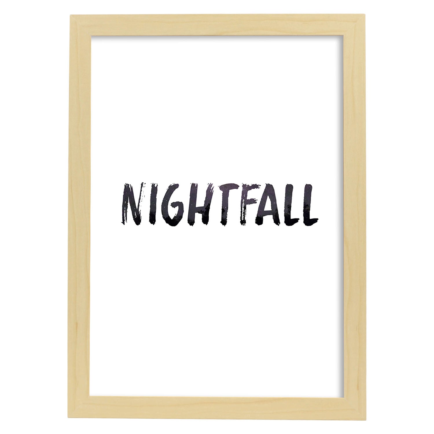 Lamina artistica decorativa con ilustración de nightfall estilo Mensaje inspiracional-Artwork-Nacnic-A4-Marco Madera clara-Nacnic Estudio SL
