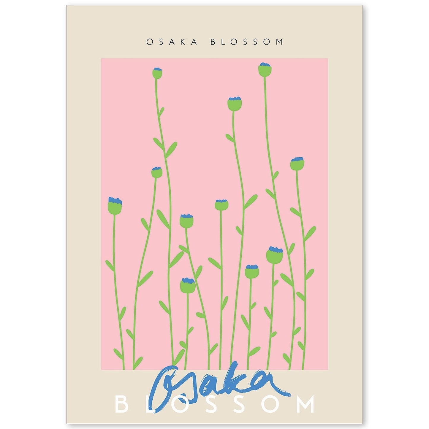 Lamina artistica decorativa con ilustración de Osaka Blossom-Artwork-Nacnic-A4-Sin marco-Nacnic Estudio SL