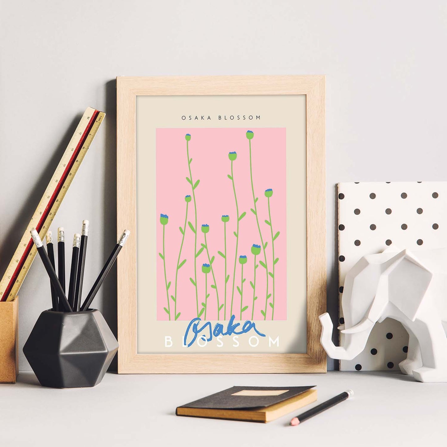 Lamina artistica decorativa con ilustración de Osaka Blossom-Artwork-Nacnic-Nacnic Estudio SL