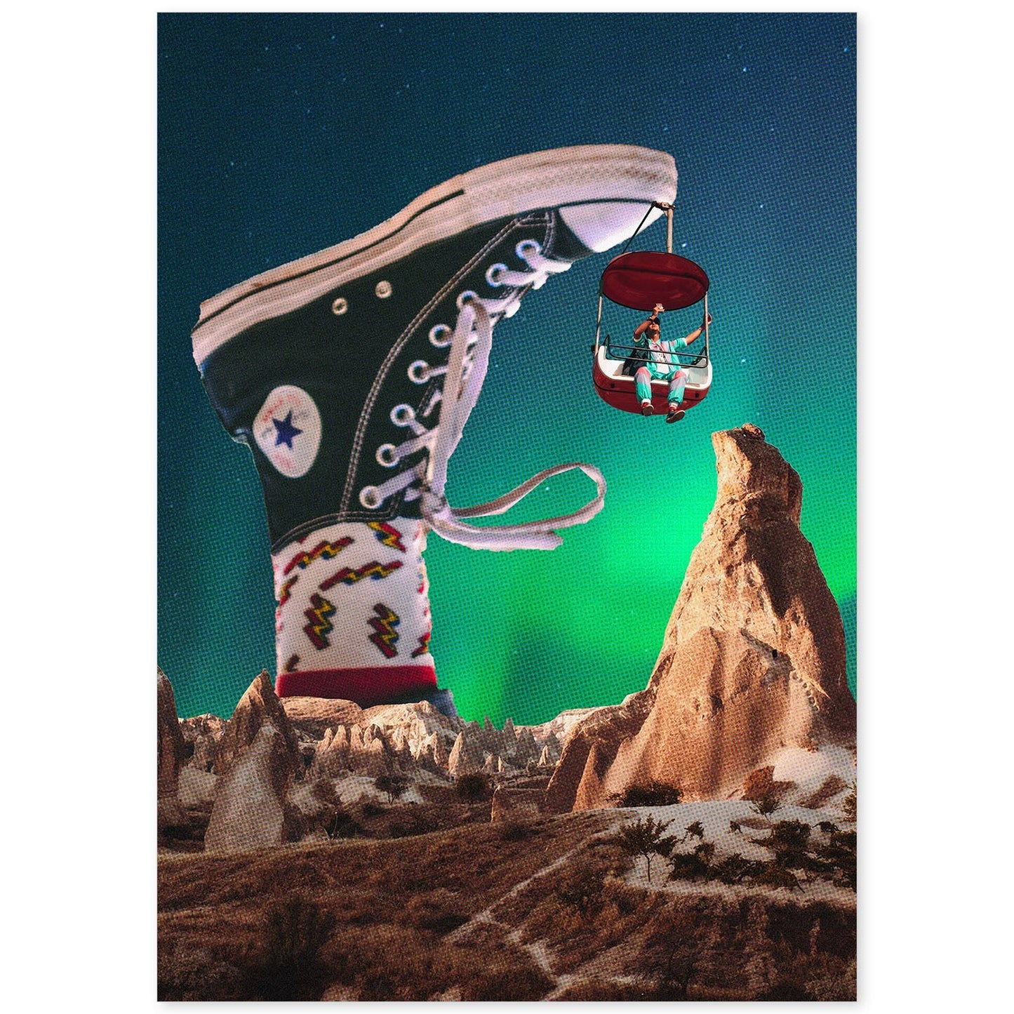 Lamina artistica decorativa con ilustración de Pie estilo Collage-Artwork-Nacnic-A4-Sin marco-Nacnic Estudio SL