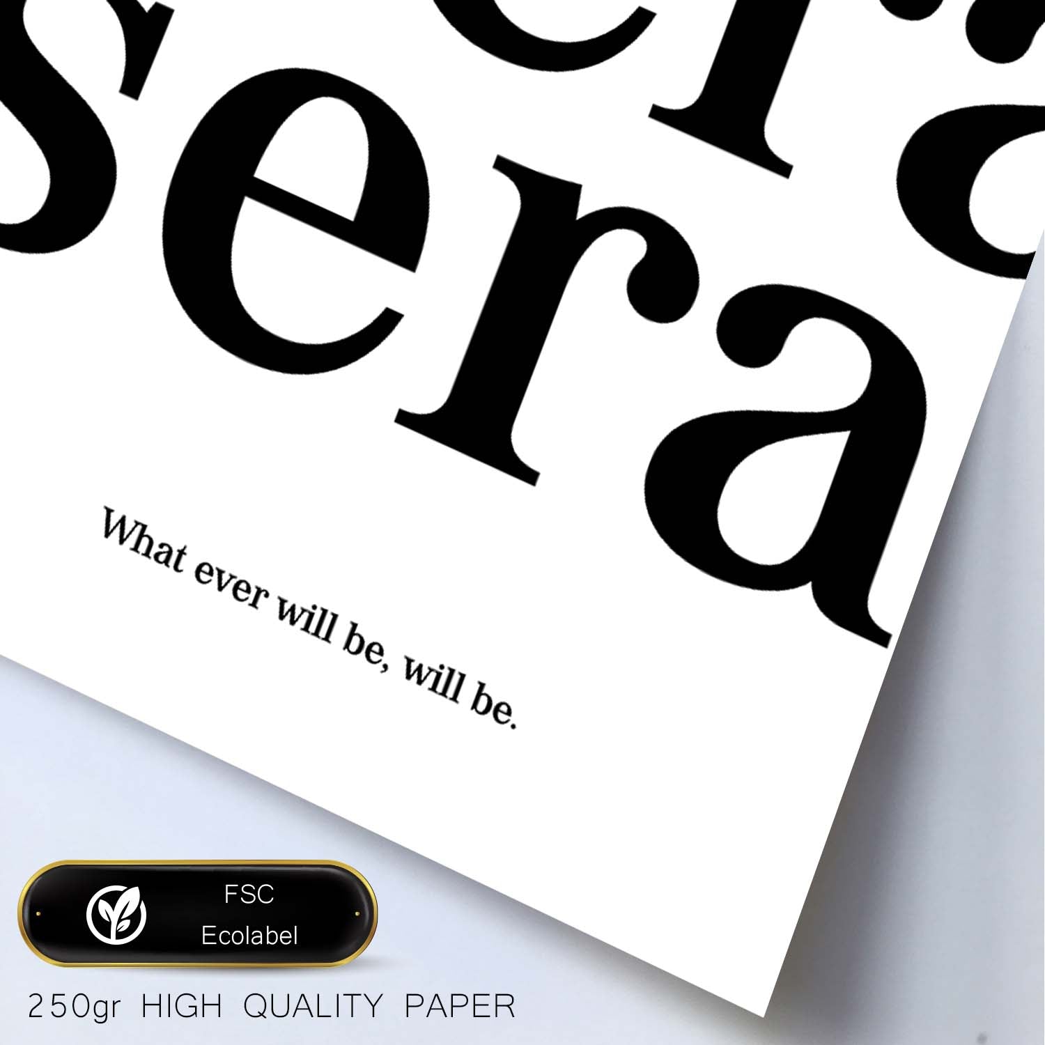 Lamina artistica decorativa con ilustración de que sera sera estilo Mensaje inspiracional-Artwork-Nacnic-Nacnic Estudio SL