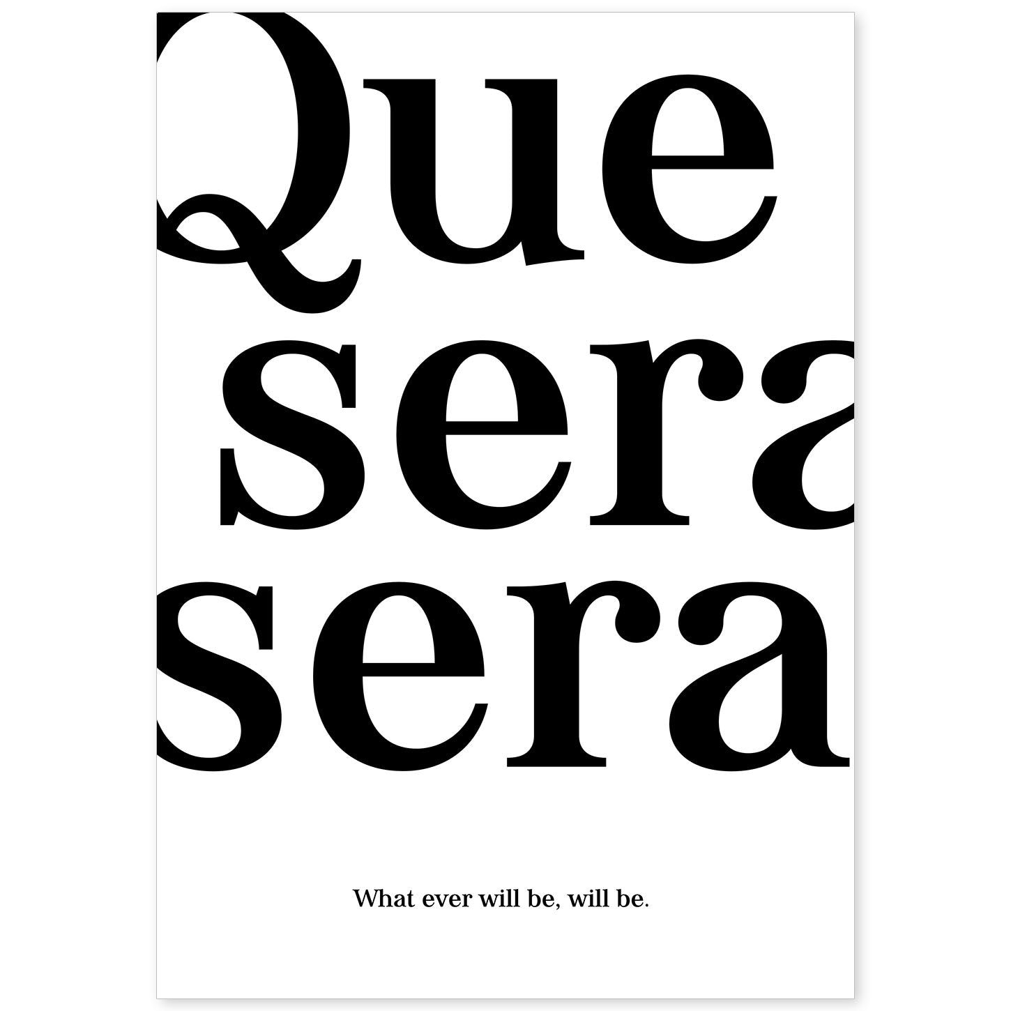 Lamina artistica decorativa con ilustración de que sera sera estilo Mensaje inspiracional-Artwork-Nacnic-A4-Sin marco-Nacnic Estudio SL