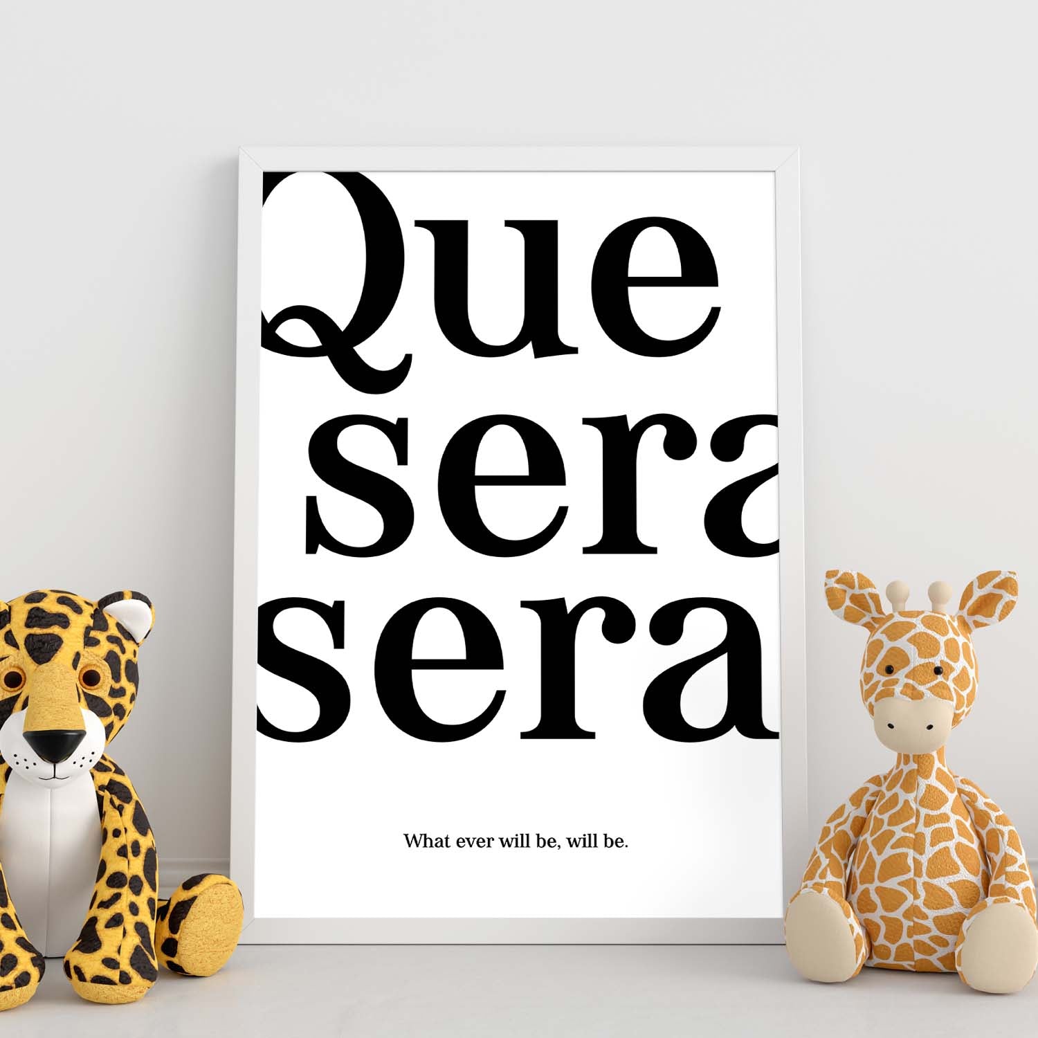 Lamina artistica decorativa con ilustración de que sera sera estilo Mensaje inspiracional-Artwork-Nacnic-Nacnic Estudio SL