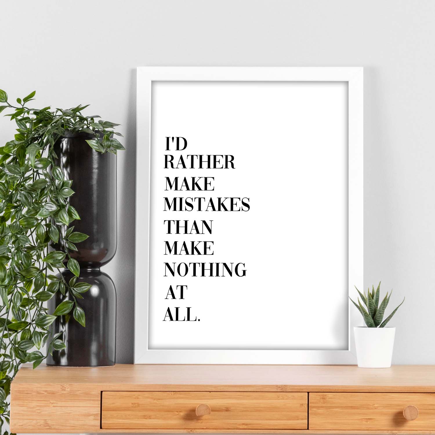 Lamina artistica decorativa con ilustración de Rather make mistakes estilo Mensaje inspiracional-Artwork-Nacnic-Nacnic Estudio SL