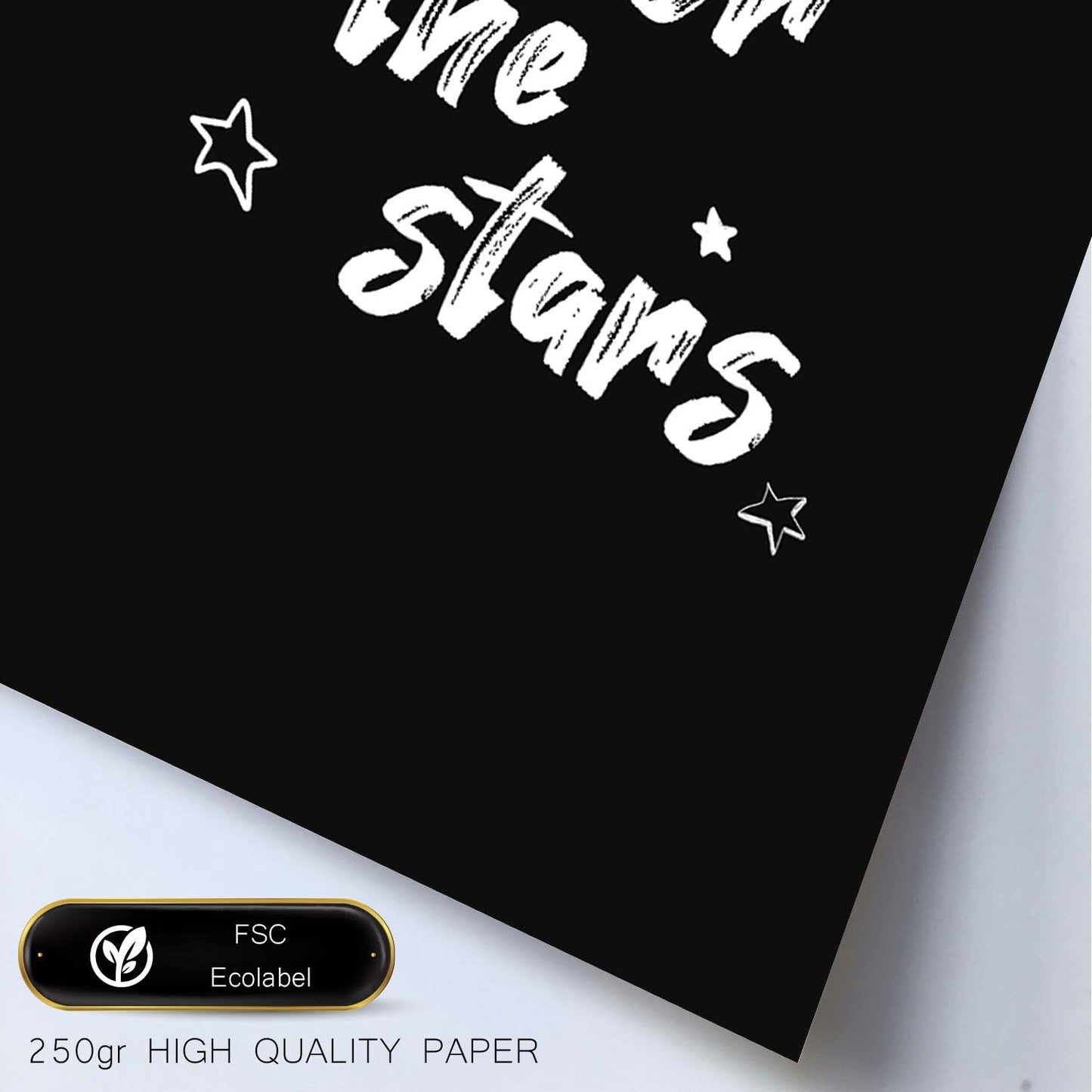 Lamina artistica decorativa con ilustración de reach for the stars estilo Mensaje inspiracional-Artwork-Nacnic-Nacnic Estudio SL