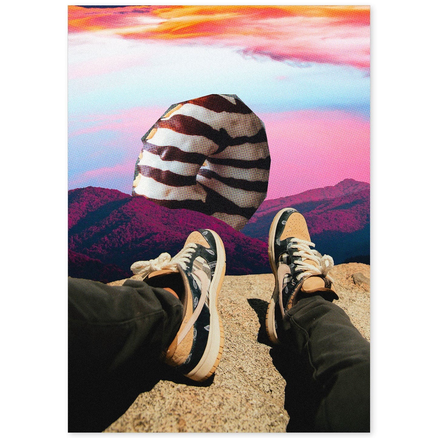 Lamina artistica decorativa con ilustración de Rosquilla estilo Collage-Artwork-Nacnic-A4-Sin marco-Nacnic Estudio SL