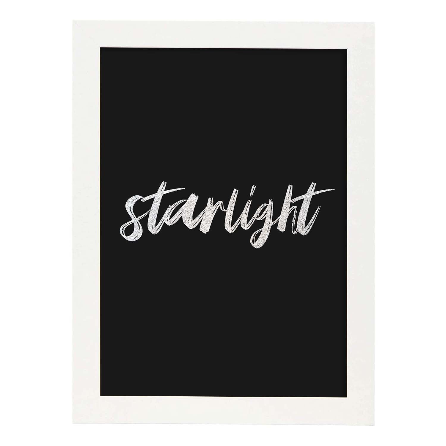 Lamina artistica decorativa con ilustración de starlight estilo Mensaje inspiracional-Artwork-Nacnic-A3-Marco Blanco-Nacnic Estudio SL