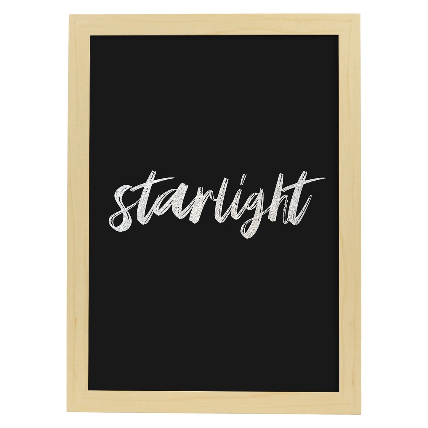 Lamina artistica decorativa con ilustración de starlight estilo Mensaje inspiracional-Artwork-Nacnic-A3-Marco Madera clara-Nacnic Estudio SL