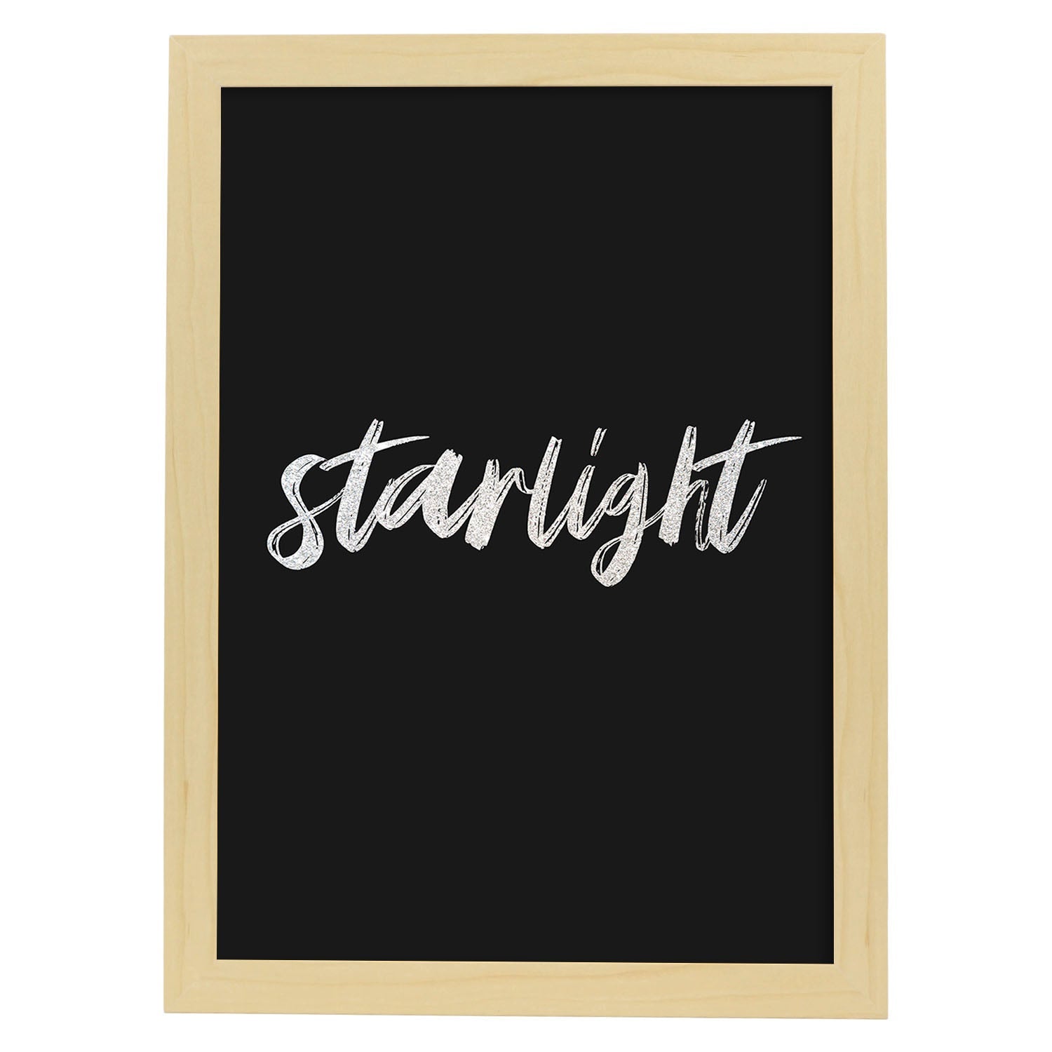 Lamina artistica decorativa con ilustración de starlight estilo Mensaje inspiracional-Artwork-Nacnic-A3-Marco Madera clara-Nacnic Estudio SL