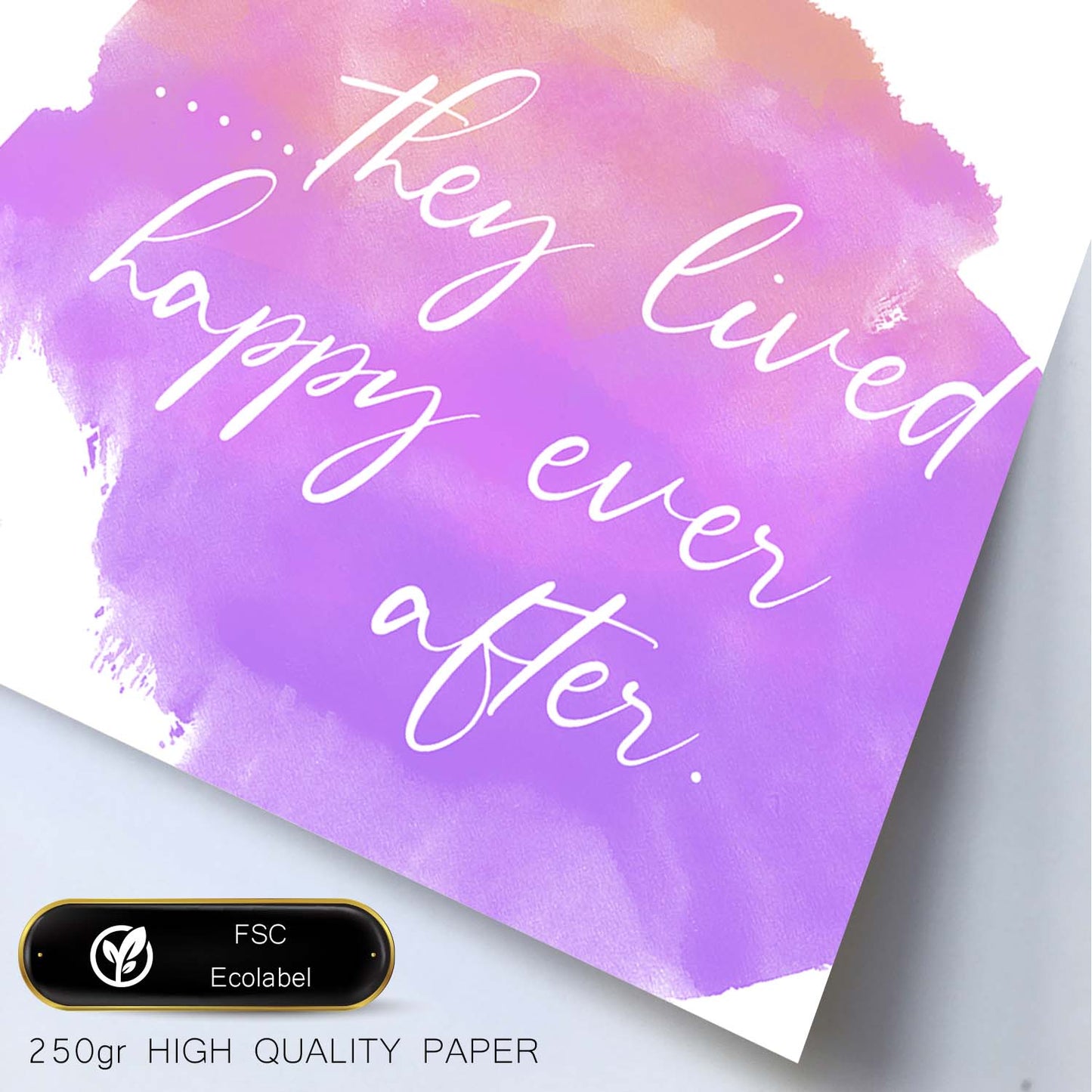 Lamina artistica decorativa con ilustración de they lived happy everafter estilo Inspirational message-Artwork-Nacnic-Nacnic Estudio SL