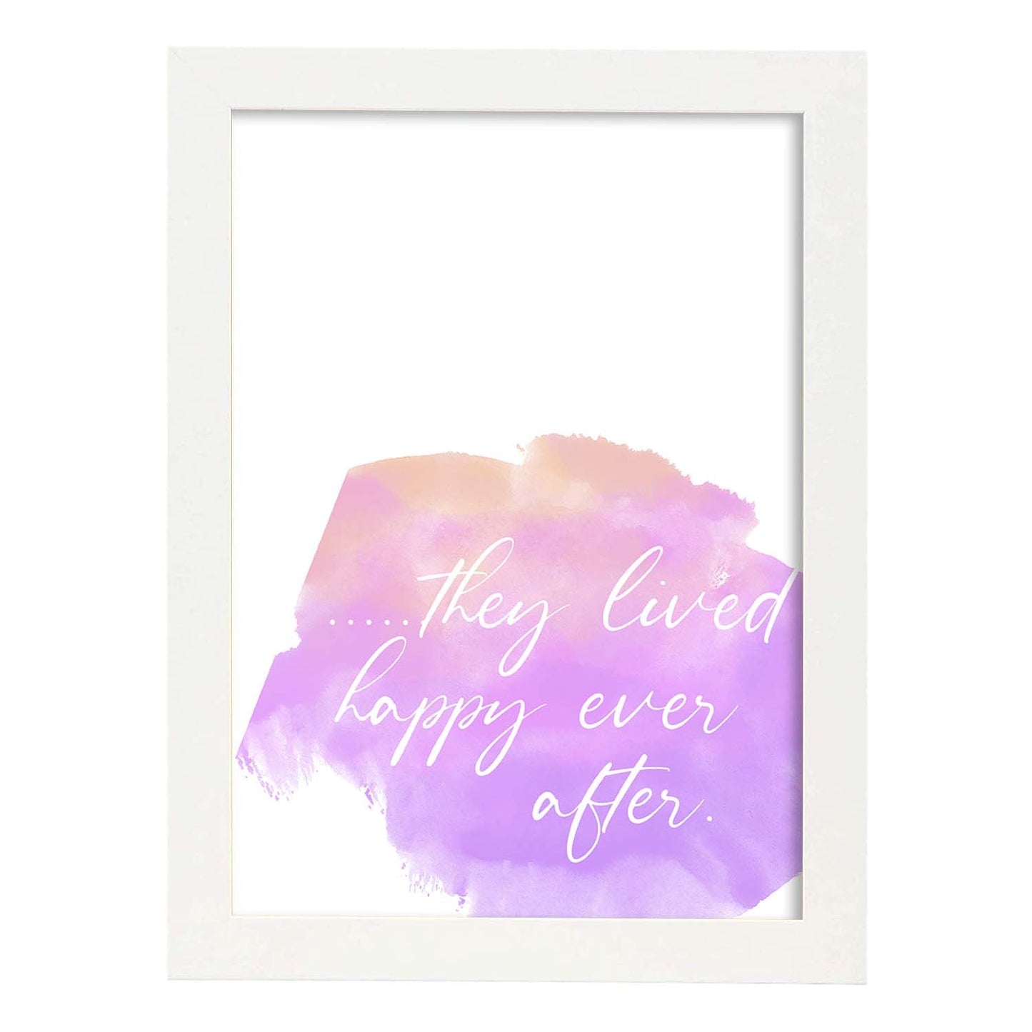 Lamina artistica decorativa con ilustración de they lived happy everafter estilo Inspirational message-Artwork-Nacnic-A3-Marco Blanco-Nacnic Estudio SL