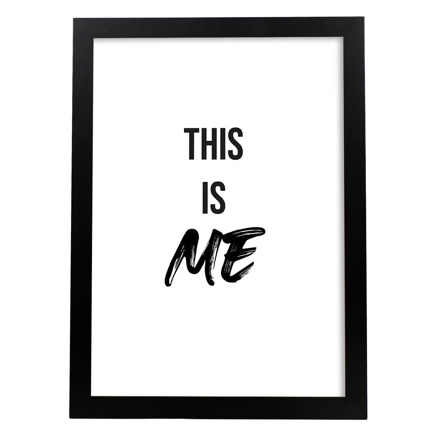 Lamina artistica decorativa con ilustración de this is me estilo Mensaje inspiracional-Artwork-Nacnic-A3-Marco Negro-Nacnic Estudio SL
