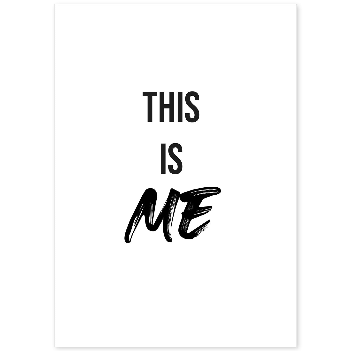 Lamina artistica decorativa con ilustración de this is me estilo Mensaje inspiracional-Artwork-Nacnic-A4-Sin marco-Nacnic Estudio SL