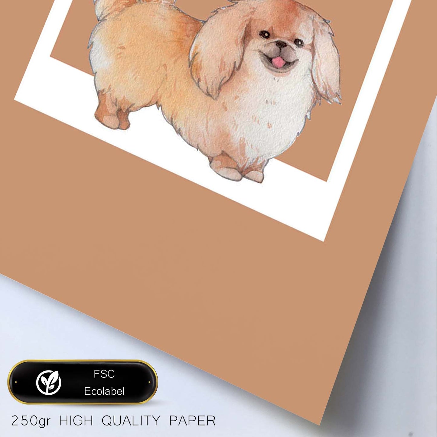 Lámina Bichón Habanero. Pósters con ilustraciones de razas de perro en tonos cálidos y pastel.-Artwork-Nacnic-Nacnic Estudio SL
