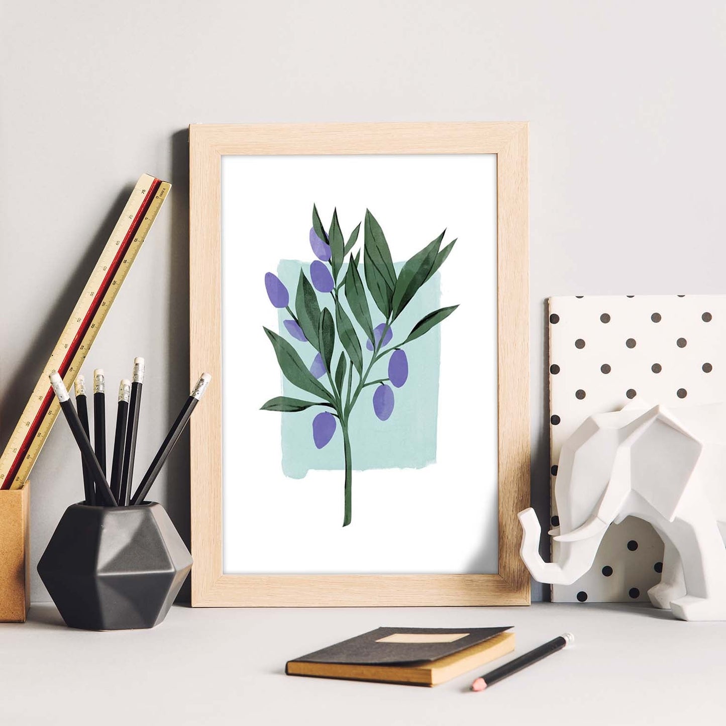 Lámina Botánica acuarela 3. Pósters con ilustraciones de plantas y flores en estilo acuarela.-Artwork-Nacnic-Nacnic Estudio SL