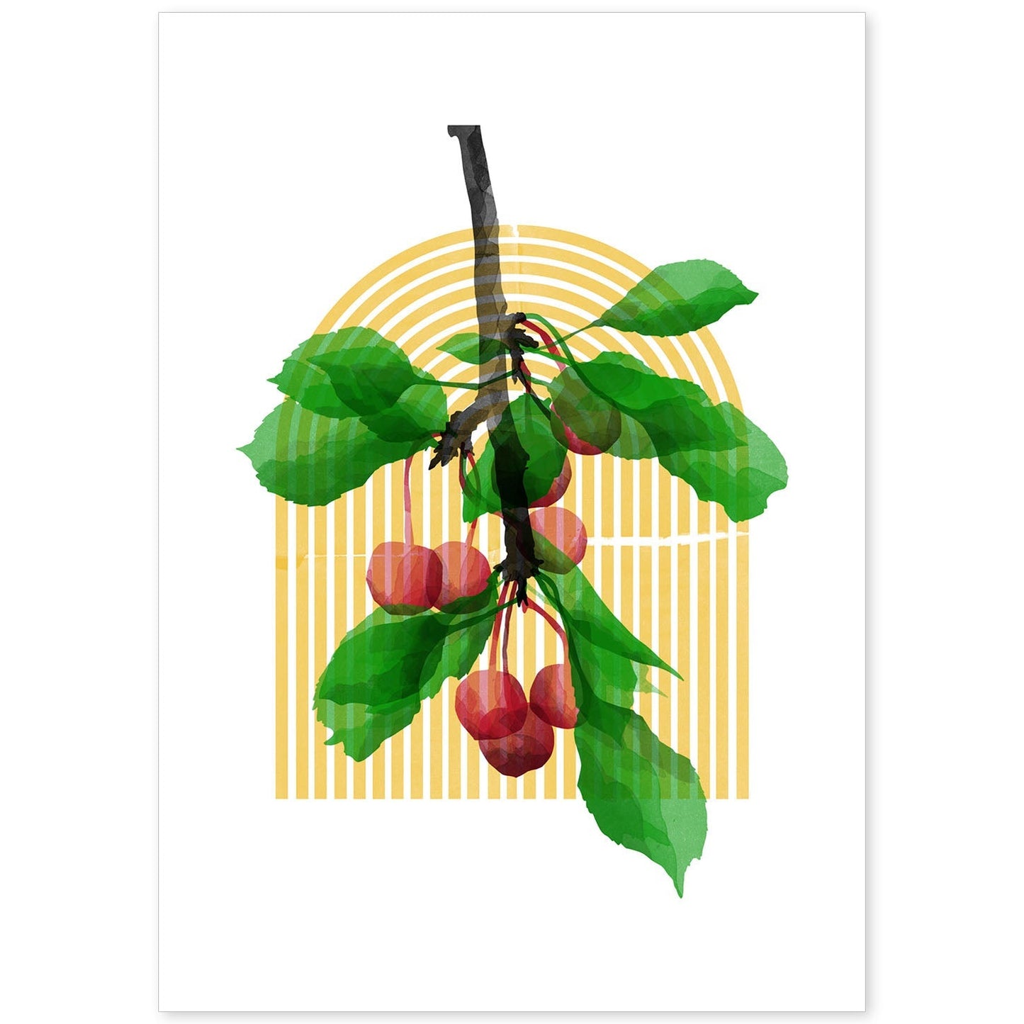 Lámina Botánica acuarela 6. Pósters con ilustraciones de plantas y flores en estilo acuarela.-Artwork-Nacnic-A4-Sin marco-Nacnic Estudio SL